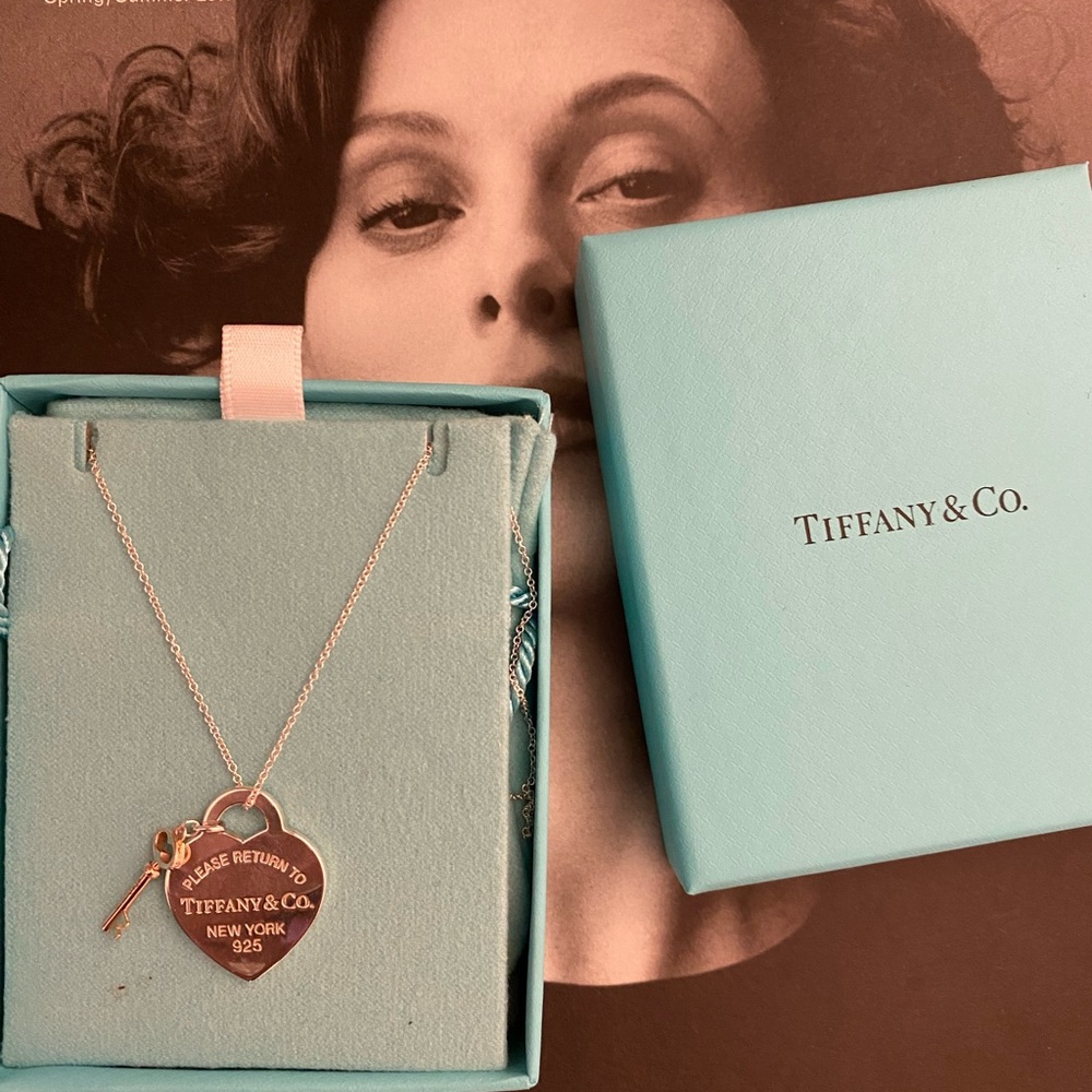 Tiffany Heart and Key Necklace